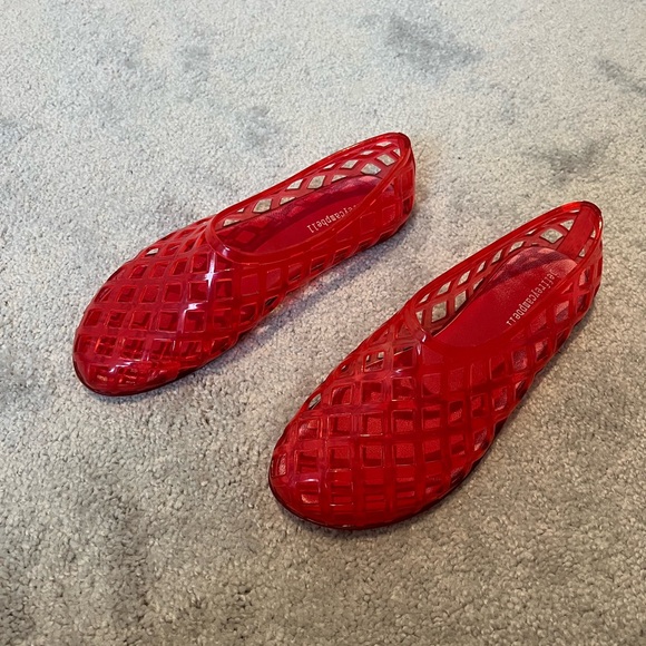 Jeffrey Campbell Red Mesh Flats - Picture 2 of 3